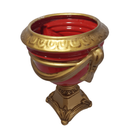 Ver imagem 3 de Vaso Decorativo Cerâmica Vermelho+ Alto Relevo + Base em Ouro Velho