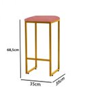 Ver imagem 3 de Kit 02 Banqueta Alta Lua Industrial Cozinha Bar Balcão Bistrô Ferro Dourado Suede Rose Gold -