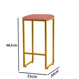 Kit 02 Banqueta Alta Lua Industrial Cozinha Bar Balcão Bistrô Ferro Dourado Suede Rose Gold - - 3 Kit 02 Banqueta Alta Lua Industrial Cozinha Bar Balcão Bistrô Ferro Dourado Suede Rose Gold - - 3