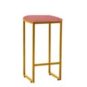 Ver imagem 2 de Kit 02 Banqueta Alta Lua Industrial Cozinha Bar Balcão Bistrô Ferro Dourado Suede Rose Gold -