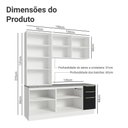 Ver mais imagens de Armário de Cozinha Completa 190cm Lux Madesa Branco Preto