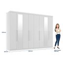 Ver imagem 6 de Guarda Roupa Casal 8 Portas 4 Gavetas Master New com Espelho Branco Brilho - Santos Andirá