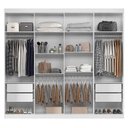 Ver imagem 2 de Guarda Roupa Casal 8 Portas 4 Gavetas Master New com Espelho Branco Brilho - Santos Andirá