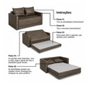 Ver imagem 4 de Sofá Cama Casal 147cm Desdobrável, Resistente, Confortável e de Fácil Limpeza Grafite Estofama
