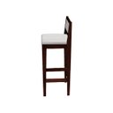 Ver imagem 7 de Kit 6 Banquetas Madeira Imbuia Balcão Encosto Estofado:Imbuia com Linho Prata
