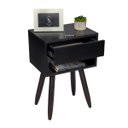 Ver imagem 4 de Mesa De Cabeceira Retro 40cm Preto Pé Palito Marrom Escuro Envio Montado