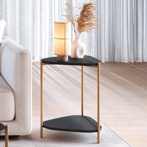 Mesa Lateral Organica Pe Metal Dourado Nero 28016 Artesano Nero Dourado