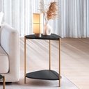 Ver imagem 1 de Mesa Lateral Organica Pe Metal Dourado Nero 28016 Artesano Nero Dourado