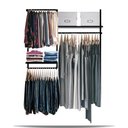 Ver imagem 1 de Closet Arara Aramado Trilho Parede Super Resistente Moderno - 1,60m - Preto