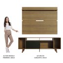 Ver imagem 6 de Rack Madesa Cancun com Pés e Painel para Tv até 65 Polegadas - Rustic/preto 7k5z