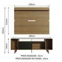 Ver imagem 3 de Rack Madesa Cancun com Pés e Painel para Tv até 65 Polegadas - Rustic/preto 7k5z