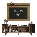 Ver imagem 4 de Rack Madesa Cancun com Pés e Painel para Tv até 65 Polegadas - Rustic/preto 7k5z