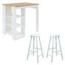 Ver imagem 1 de Bancada Cozinha Gourmet Ditália Com 2 Banquetas CD-1022 cor:branco