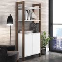 Ver imagem 1 de Estante de Livros 65CMX165,5cm Alta 2 Portas Az Branco