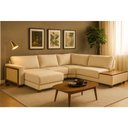 Ver imagem 2 de Sofá de Canto com Chaise Lado Esquerdo 324cm - 260cm Londri Linho Off White - Sallar Home