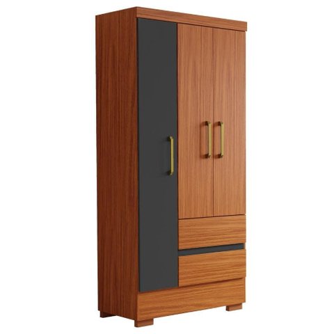 Guarda Roupas Solteiro 3 Portas 2 Gavetas Zoe