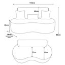 Ver imagem 3 de Sofá 2 Lugares Orgânico Curvo Sala de Estar Living 153 x 80 Pequeno com 3 Almofadas Casa Lar Cor:
