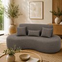 Ver imagem 1 de Sofá 2 Lugares Orgânico Curvo Sala de Estar Living 153 x 80 Pequeno com 3 Almofadas Casa Lar Cor: