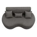 Ver imagem 4 de Sofá 2 Lugares Orgânico Curvo Sala de Estar Living 153 x 80 Pequeno com 3 Almofadas Casa Lar Cor:
