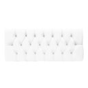 Ver imagem 3 de Conjunto Cabeceira Painel Estofada Capitonê 140cm Corino Branco Paris e Mesa Lateral Patrimar Legs a