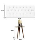Ver imagem 4 de Conjunto Cabeceira Painel Estofada Capitonê 140cm Corino Branco Paris e Mesa Lateral Patrimar Legs a
