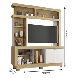 Estante Home Theater Mali Nature Off White - Móveis Leão - 4