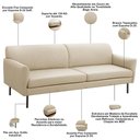 Ver imagem 5 de Sofá 2 Lugares para Sala Living Pés Industrial 177cm Nunno L06 Couro Bege Areia - Lyam Decor
