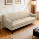 Ver imagem 1 de Sofá 2 Lugares para Sala Living Pés Industrial 177cm Nunno L06 Couro Bege Areia - Lyam Decor