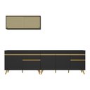 Ver imagem 7 de Armário de Cozinha Compacta 270cm Veneza Multimóveis V2077 Preto/Dourado