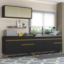 Ver imagem 3 de Armário de Cozinha Compacta 270cm Veneza Multimóveis V2077 Preto/Dourado