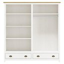 Ver imagem 3 de Guarda Roupa 4 Portas 2 Gavetas Branco/freijó Topázio - Fn