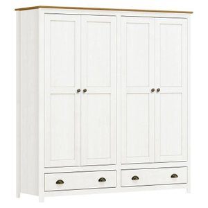 Guarda Roupa 4 Portas 2 Gavetas Branco/freijó Topázio - Fn