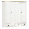 Guarda Roupa 4 Portas 2 Gavetas Branco/freijó Topázio - Fn - 1