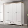 Guarda Roupa 4 Portas 2 Gavetas Branco/freijó Topázio - Fn - 2