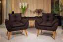 Ver imagem 1 de Kit 2 Poltronas Decorativa Opala para Recepção:marron
