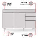 Ver imagem 5 de Kit Armário Aéreo e Balcão de Cozinha Lavanderia Dora sem Tampo Branco 120 cm - D’Rossi