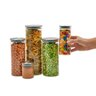 Kit 5 Potes de Vidro com Tampa Inox Hermético Redondo - Tud - 2