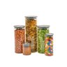 Kit 5 Potes de Vidro com Tampa Inox Hermético Redondo - Tud - 1