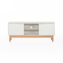 Ver imagem 2 de Rack Kaki para TV 55 Polegadas 100% MDF 135cm 2 Portas com Nicho Off White