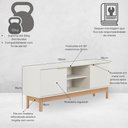 Ver imagem 3 de Rack Kaki para TV 55 Polegadas 100% MDF 135cm 2 Portas com Nicho Off White