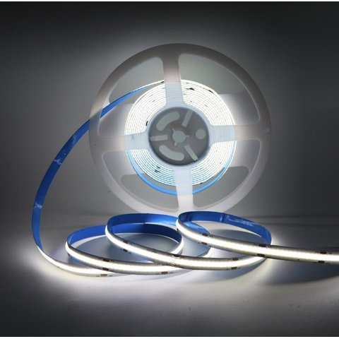 Fita Led Cob 7020 12w/ Metro 360 Led Ip20 12v 5 Metros Branco Frio 6500k