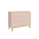 Ver imagem 5 de Quarto de Bebê Guarda Roupa Classic + Cômoda 6 Gavetas Madeira Natural Rosa Fosco