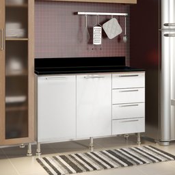 Armario Cozinha Completo Ditália Aspen 4 Pçs Carvalho/br A48 - 3