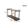 Nicho DUPLO metalon 70X30 CINZA ESCURO/DOURADO  METALICO 02 - 2