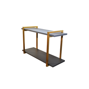 Nicho DUPLO metalon 70X30 CINZA ESCURO/DOURADO  METALICO 02