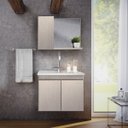 Ver imagem 1 de Gabinete Suspenso para Banheiro com Cuba e Espelheira 2 Portas Madri Slin Gaam Móveis