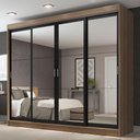 Ver imagem 2 de Guarda-roupa Casal Madesa Austin 4 Portas de Correr de Espelho 3 Gavetas