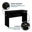 Ver imagem 3 de Mesa de Escritório Home Office Kick 120cm com 01 Gaveta Preto - Desk Design
