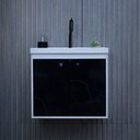 Ver imagem 1 de Kit Armário para Banheiro 50cm Mdf com Cuba + Espelheira - Bergamo Preto