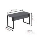 Ver imagem 2 de Mesa Escritório 1700x700x750 M170-70pe40tub Grafito-preto